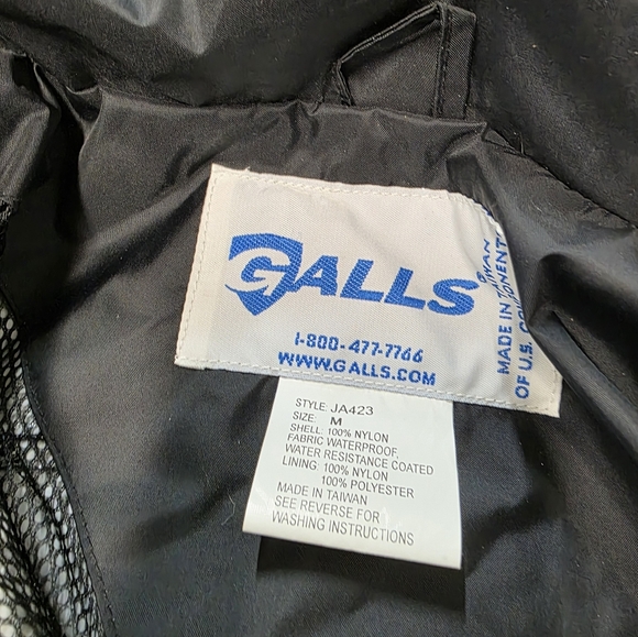 Galls Raincoat Jacket Black Mens Medium - Picture 2 of 8